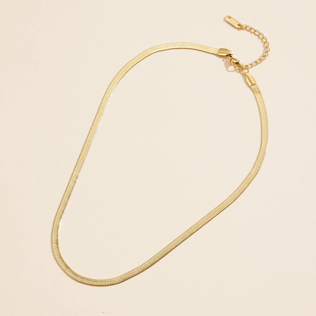 Hene Snake Chain Gold Dip Stainless Steel Necklace
