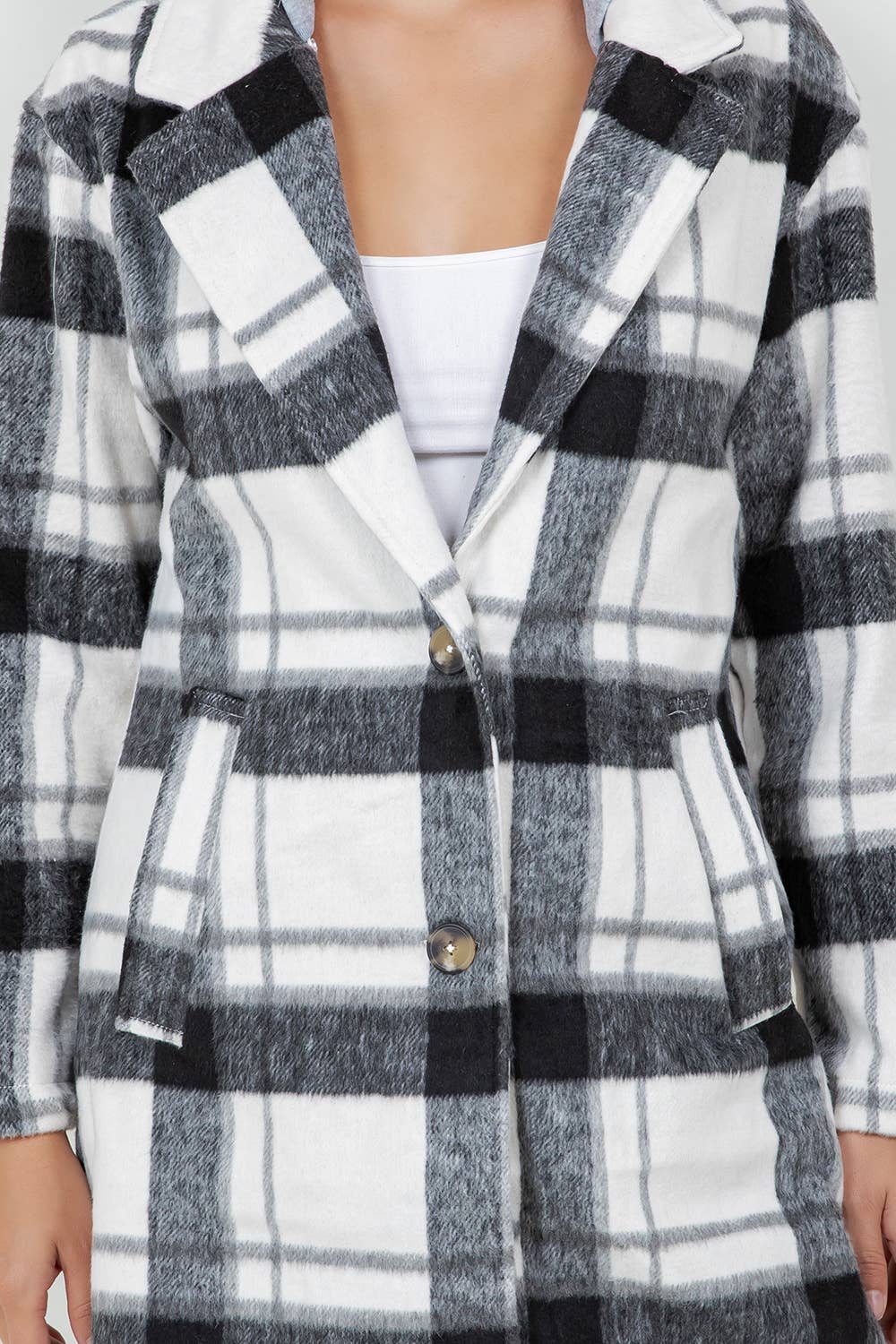 Tami Oversized Woolen Plaid Coat