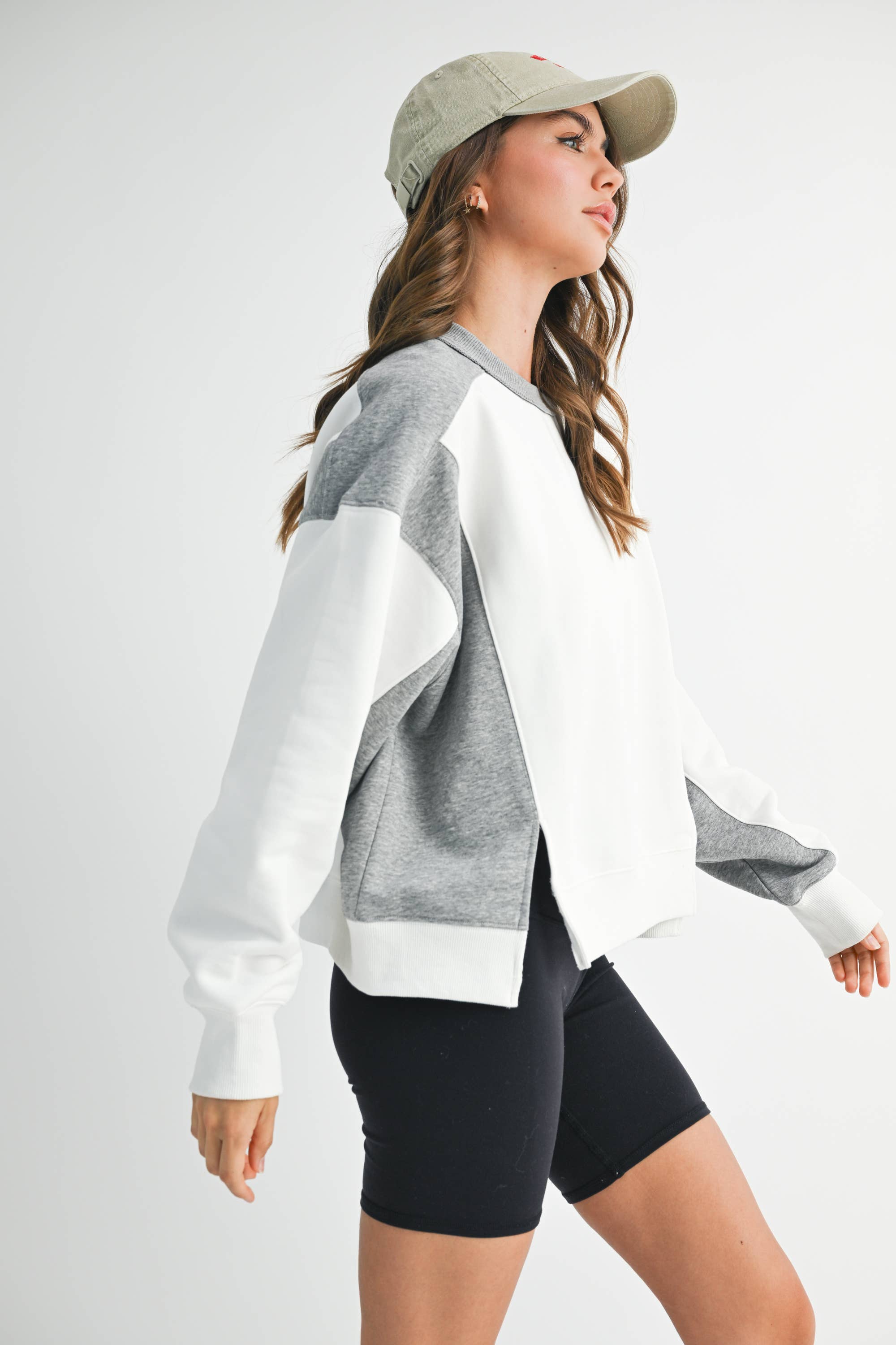 Tia Colorblock Terry Pullover Top FINAL SALE