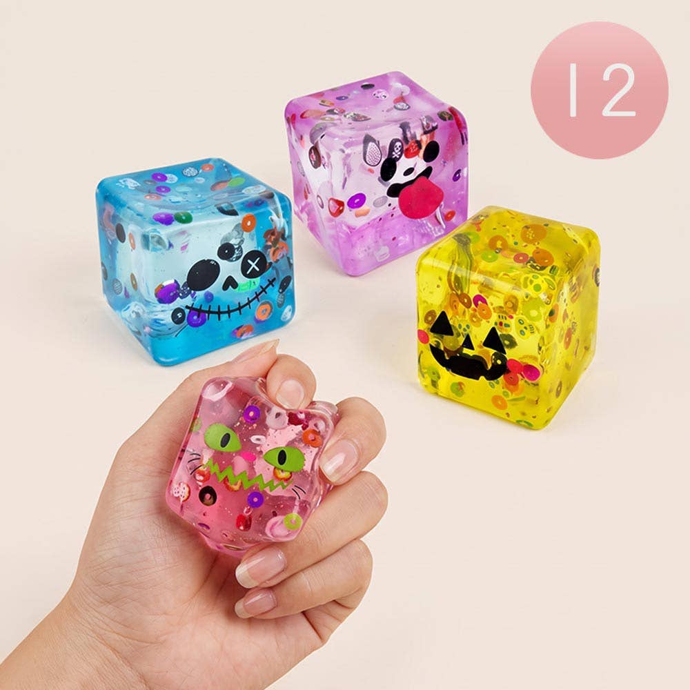Halloween Cube Shaped Squeeze Squishy Stress Relief Toy