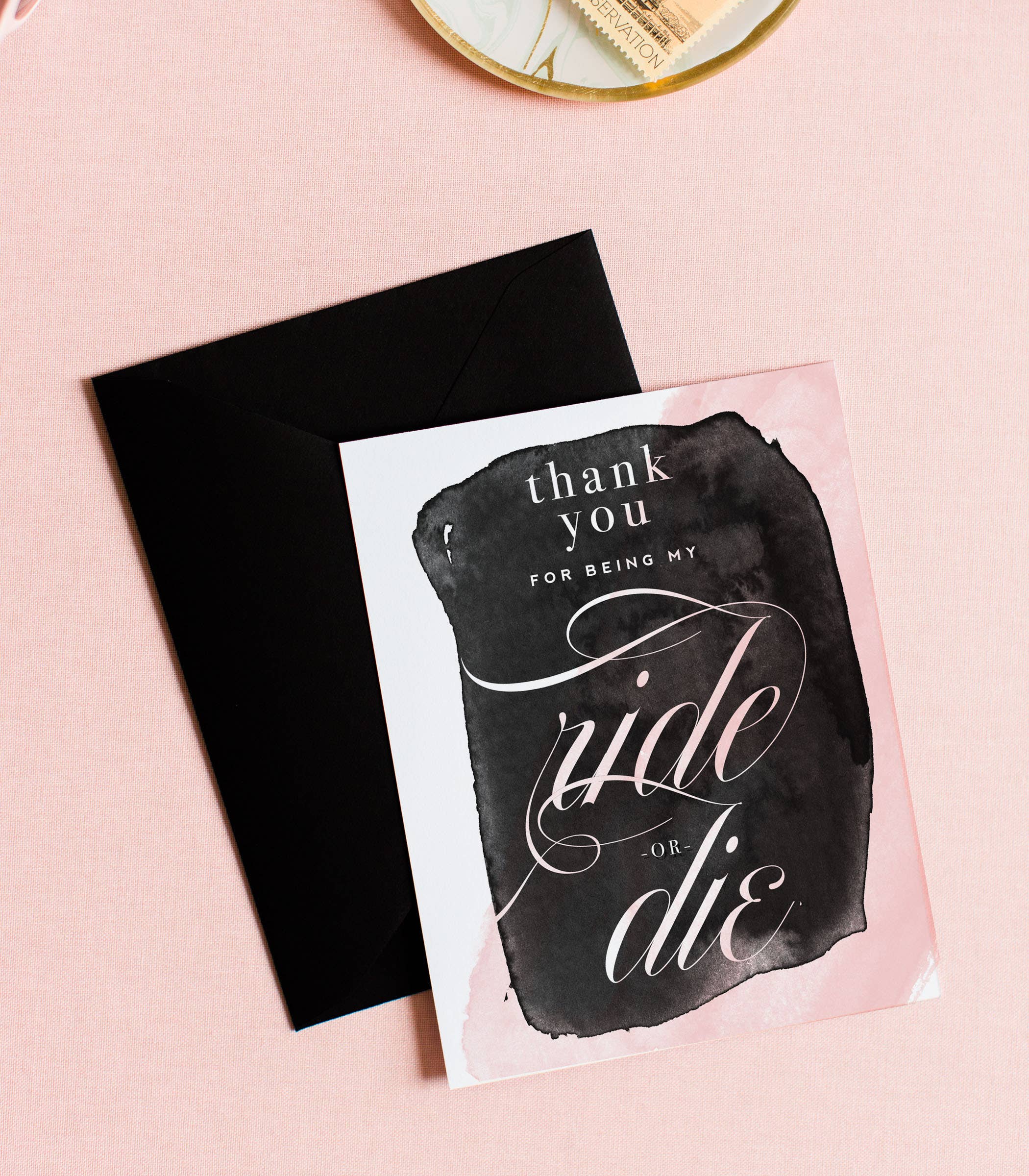 Ride or Die Funny Thank You Card, Friendship Greeting Card