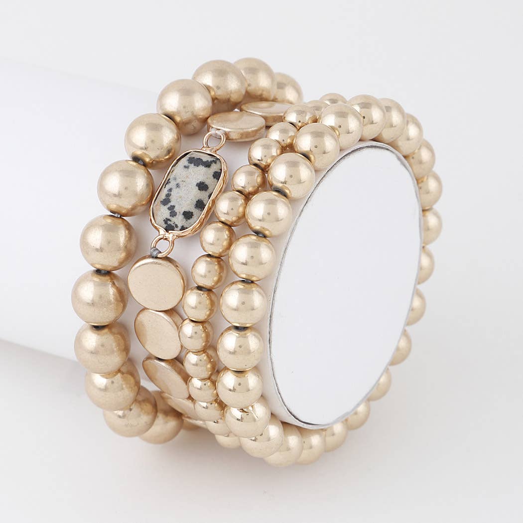 Voon Stone Pendant Beaded Bracelet