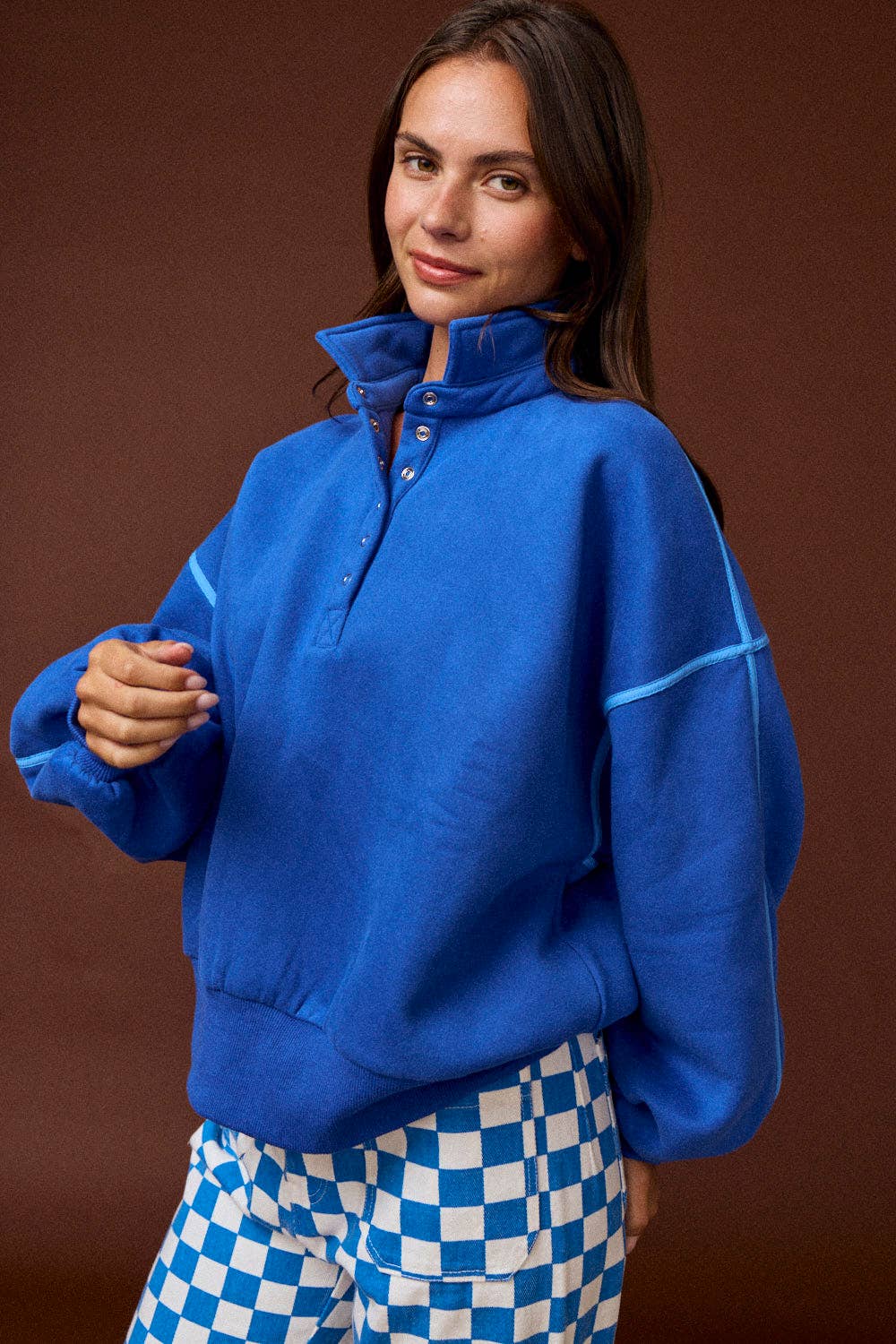Alexa Contrast Piping Pullover