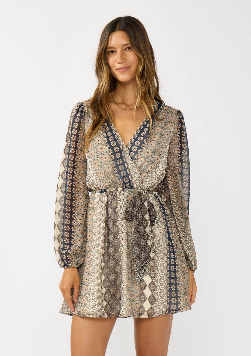 Felicity Surplice Tie Waist Mini Dress PREORDER