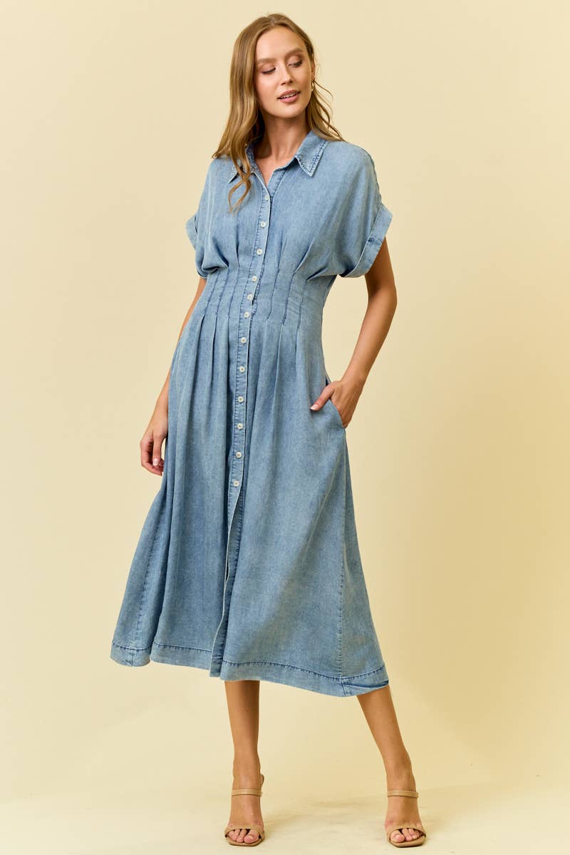 Loyta Denim Midi Dress