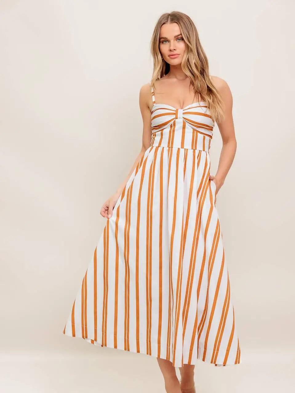 Yelena Stripe Midi Dress