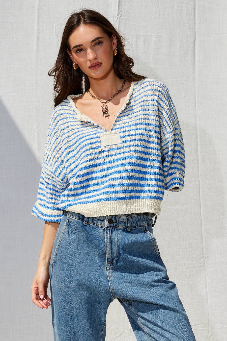 Morgan Lightweight Striped Slouchy Sweater