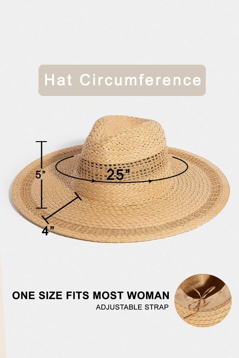 Andie Boho Flat Brim Straw Hat