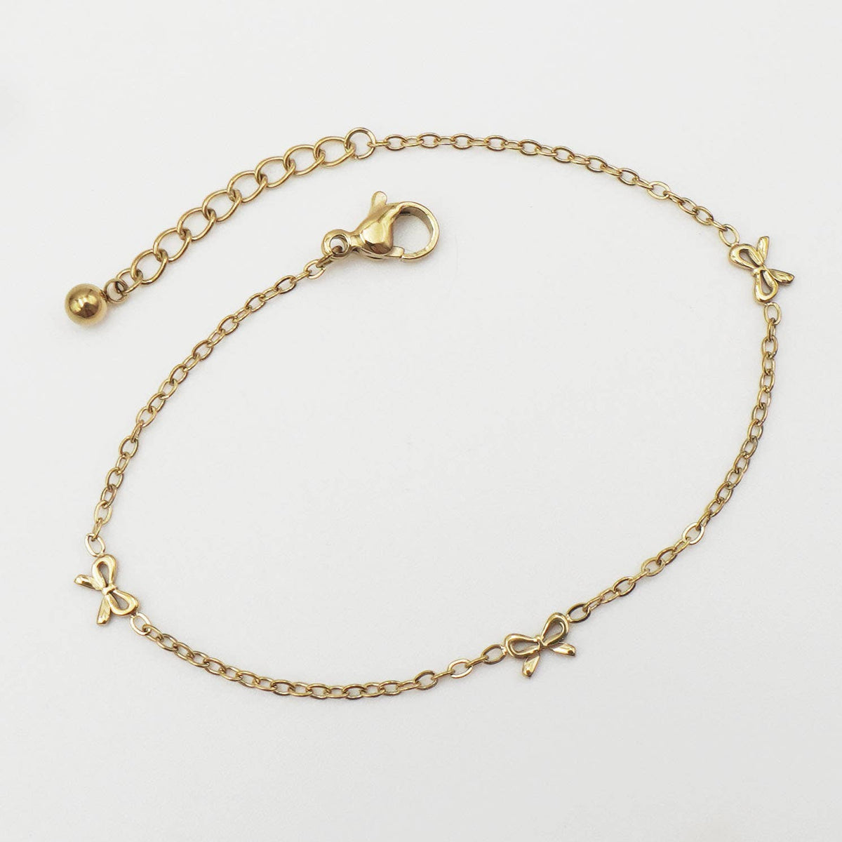 Drex 14K Gold Stainless Steel Bow Chain Bracelet