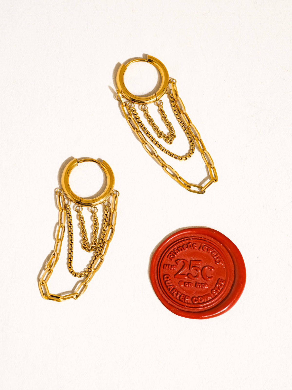 Flânerie by MAIQ Vianne 18K Gold Non-Tarnish Multi Chain Drop Earrings