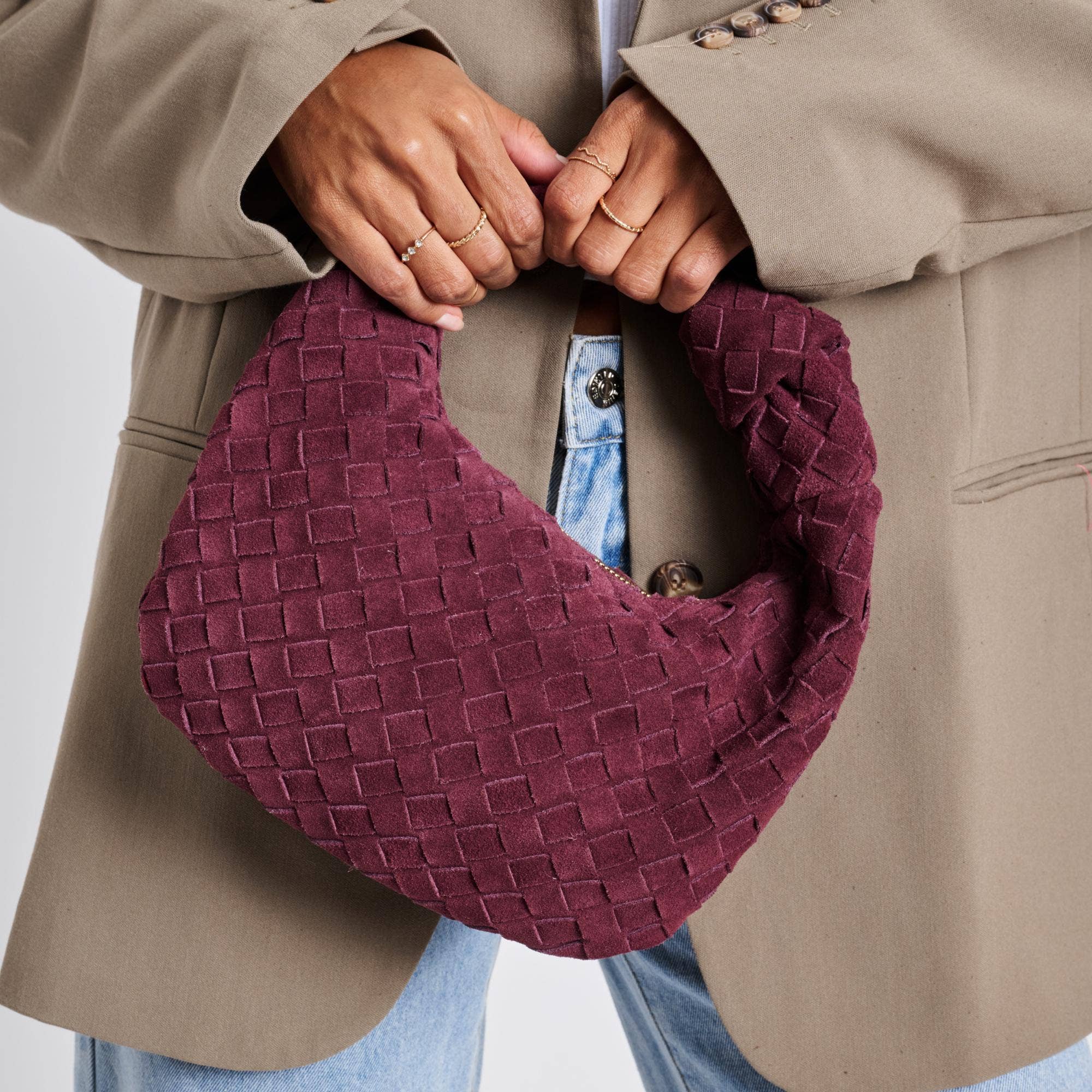 Autumn Woven Genuine Suede Leather Clutch (2 Colors!)
