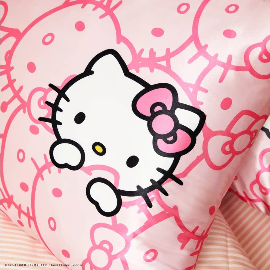 KITSCH Hello Kitty x Kitsch Pillowcase - Pink Kitty Faces