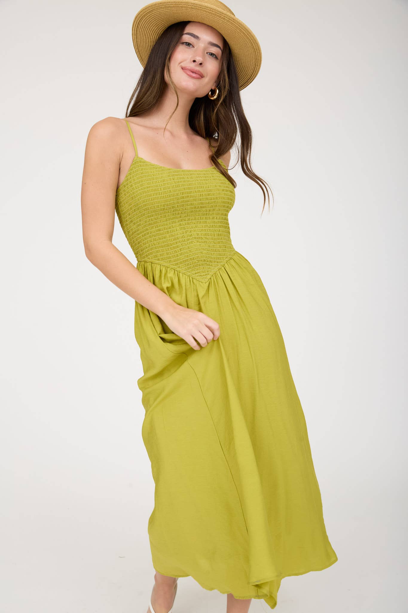 Maya Smocked Midi Dress