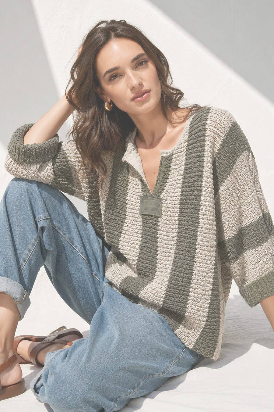 Vivica Vertical Striped Sweater PREORDER