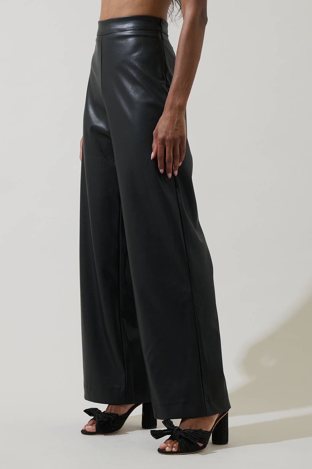 Anisa Faux Leather Wide Leg Pants