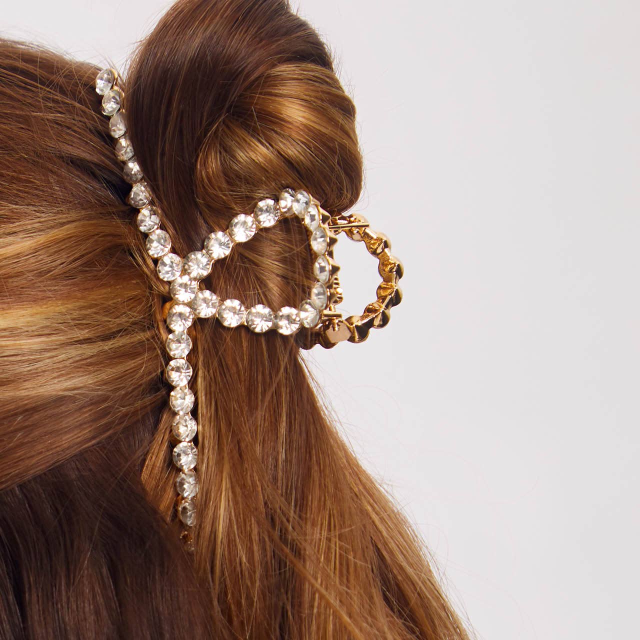 KITSCH Metal Rhinestone Loop Claw Clip 1pc- Gold