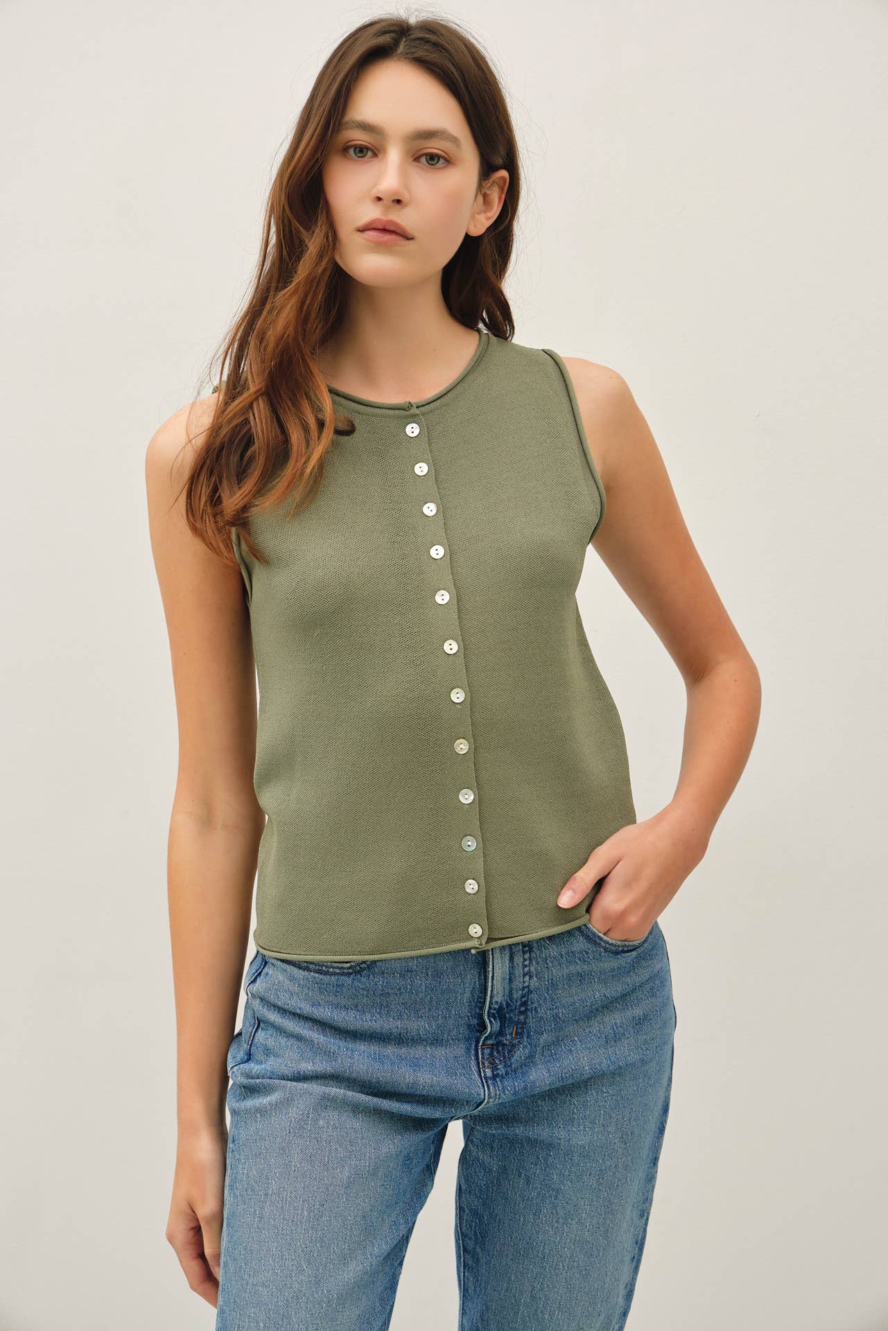 Biah Button Knit Tank