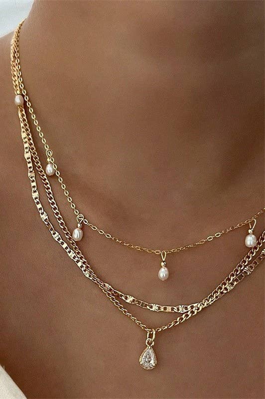 Cristopher Teardrop Charm Necklace
