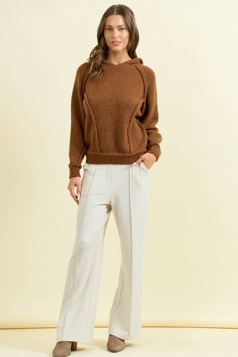 Gayte Braided Hooded Sweater -In stores 10/10!