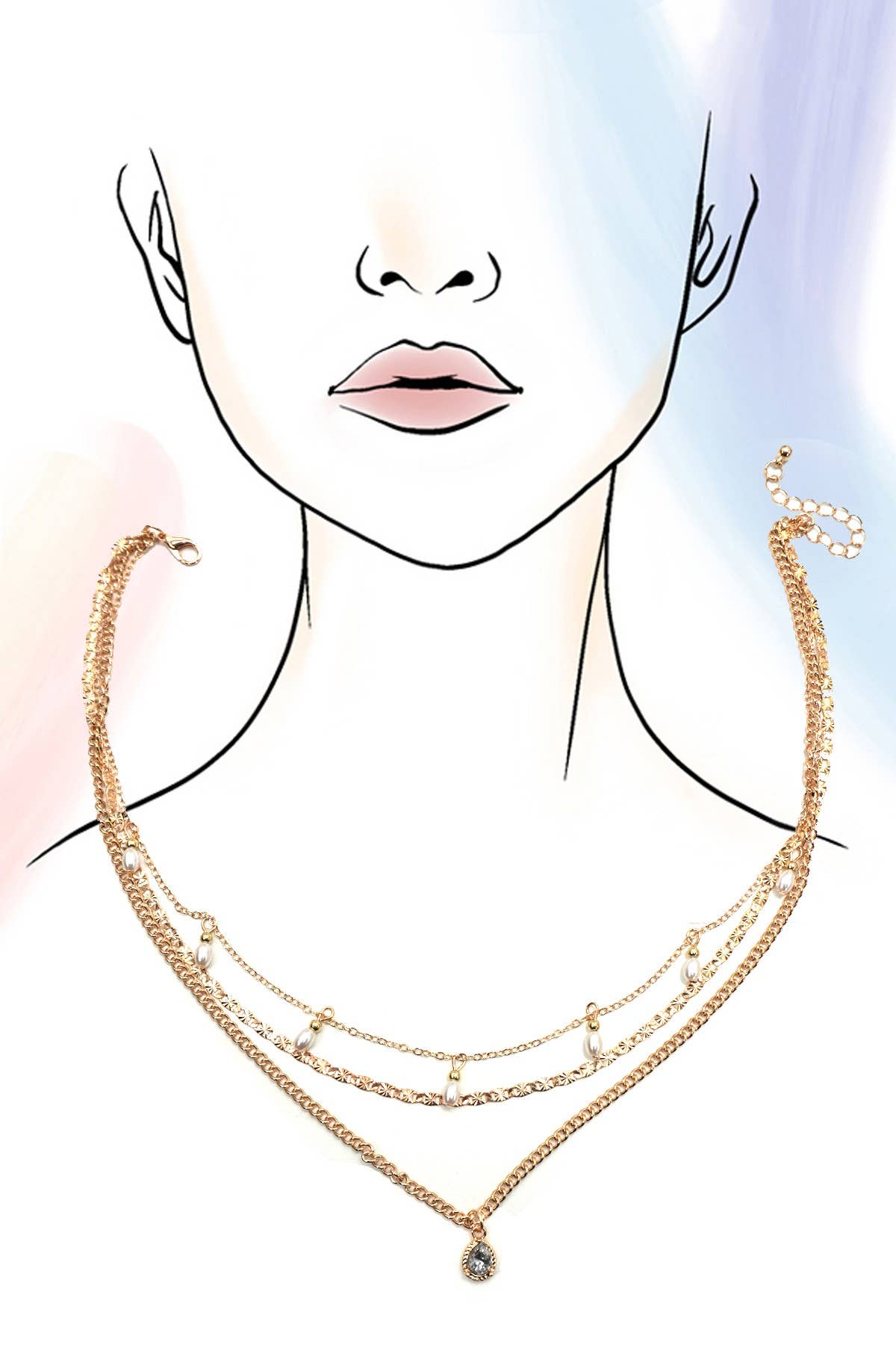 Cristopher Teardrop Charm Necklace