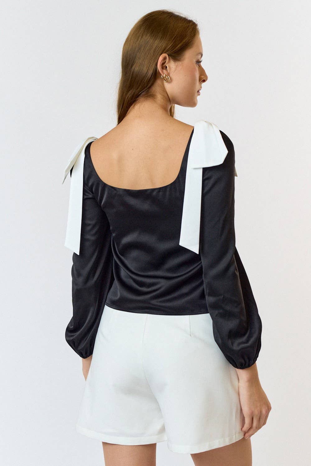 Lulu Bow Shoulder Top -Large Only! FINAL SALE