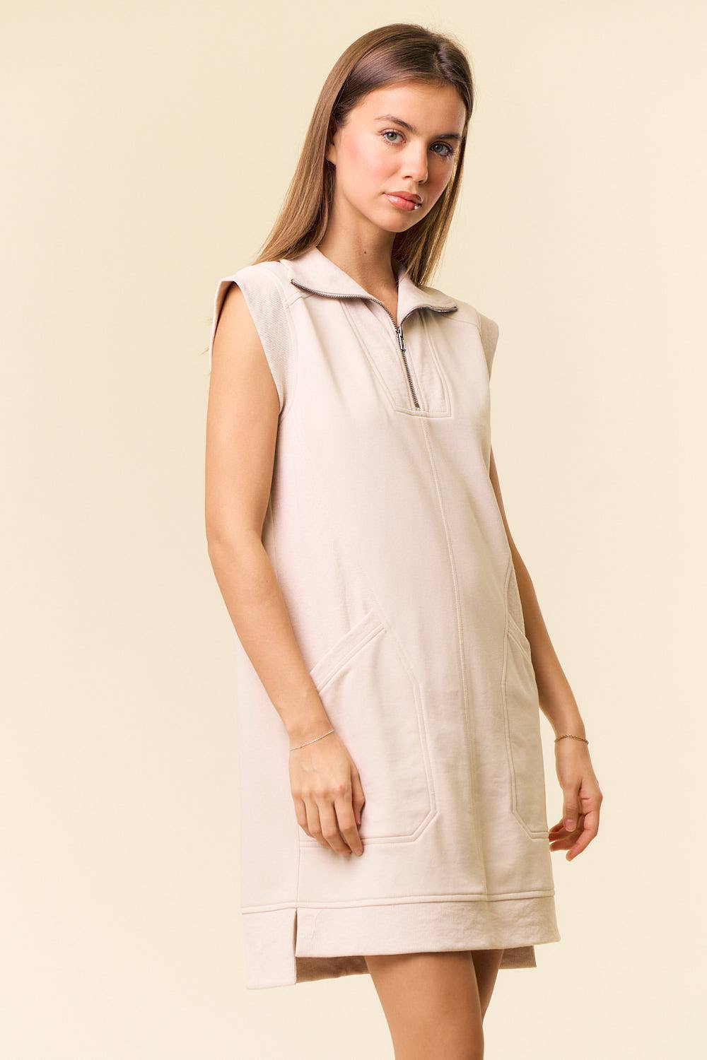 Zoe Zip-Front Cap Sleeve Mini Dress (2 Colors!)