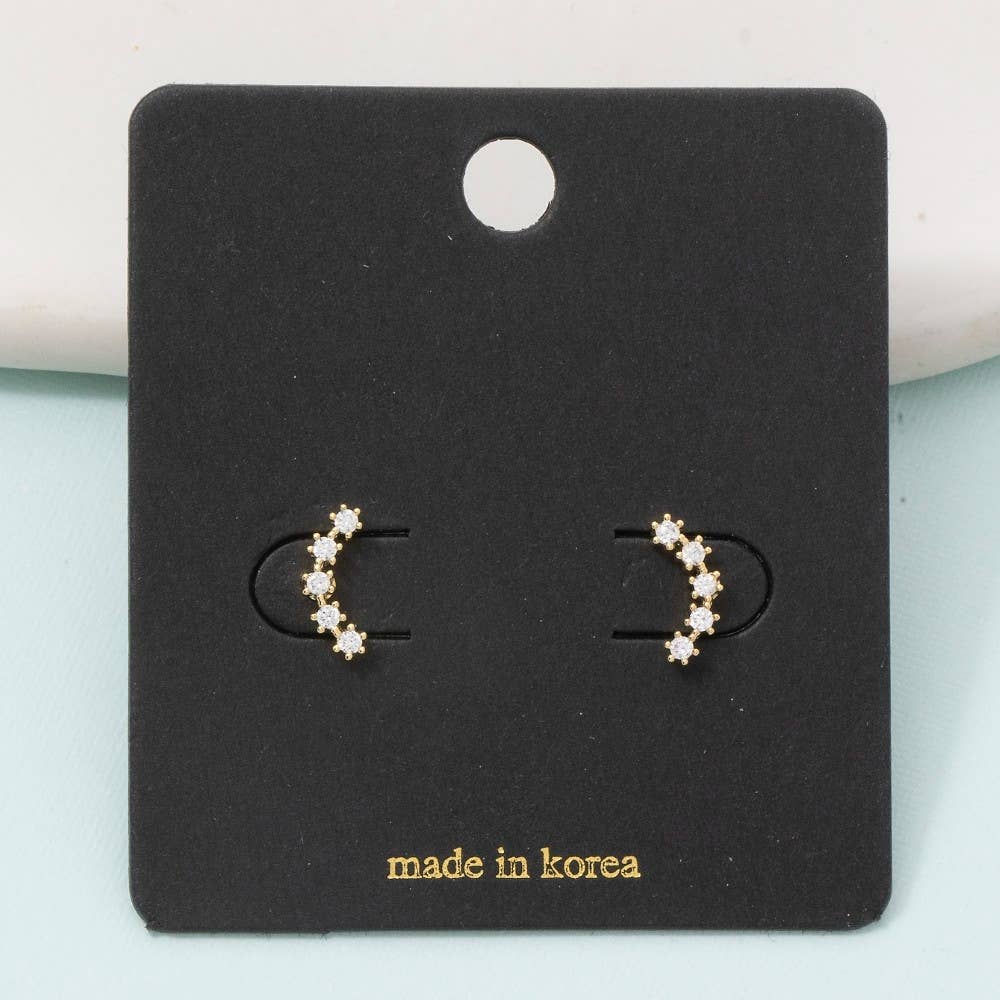 Bailor Crystal Arc Ear Crawler Stud Earrings