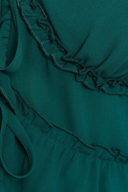 Vayda Puff Long Sleeve Ruffle Detail Open Top FINAL SALE