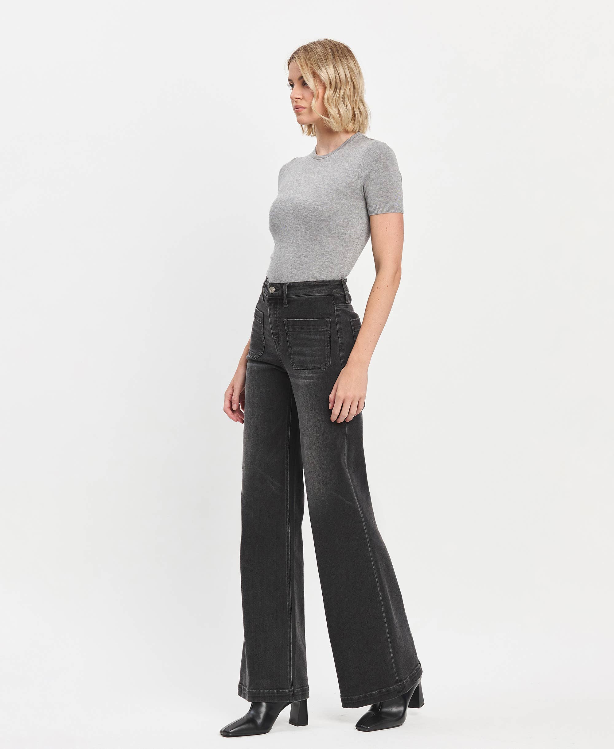 Vervet Rafferty High Rise Wide Trouser Jeans PREORDER