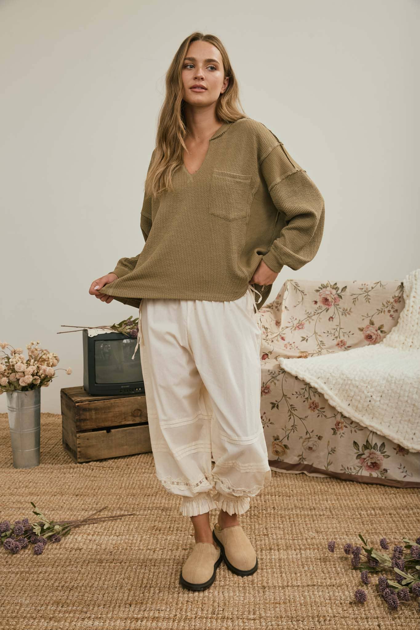 Safron Ribbed Top