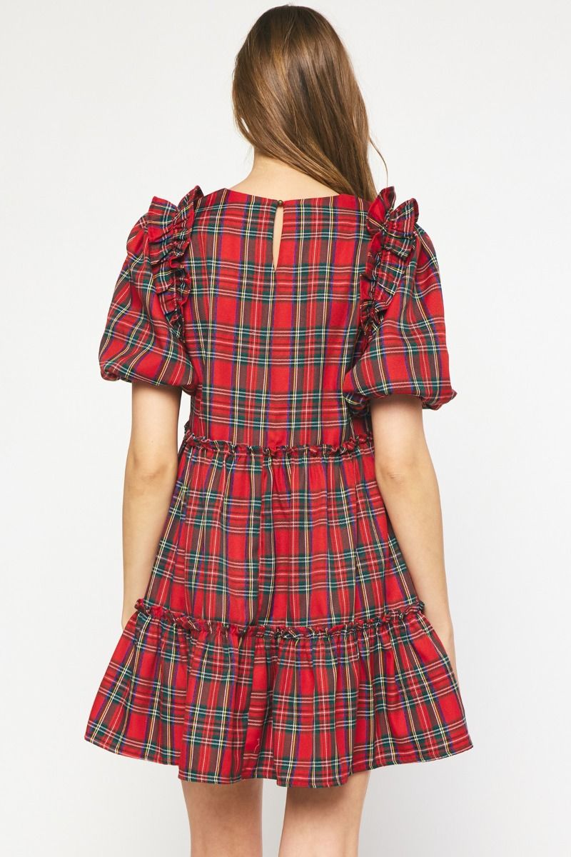 Rivvi Plaid Puff Dress FINAL SALE