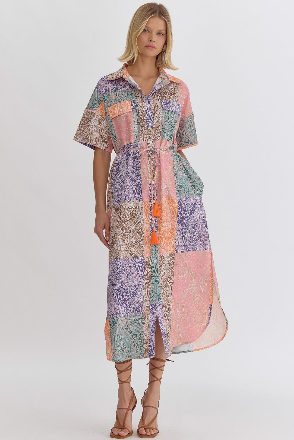 Bonnie Mixed Print Midi Dress FINAL SALE