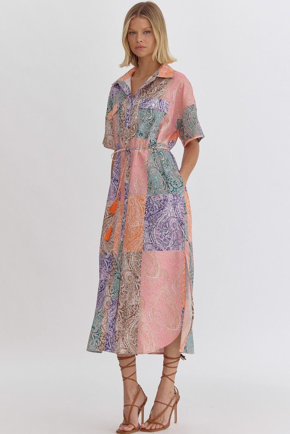 Bonnie Mixed Print Midi Dress FINAL SALE