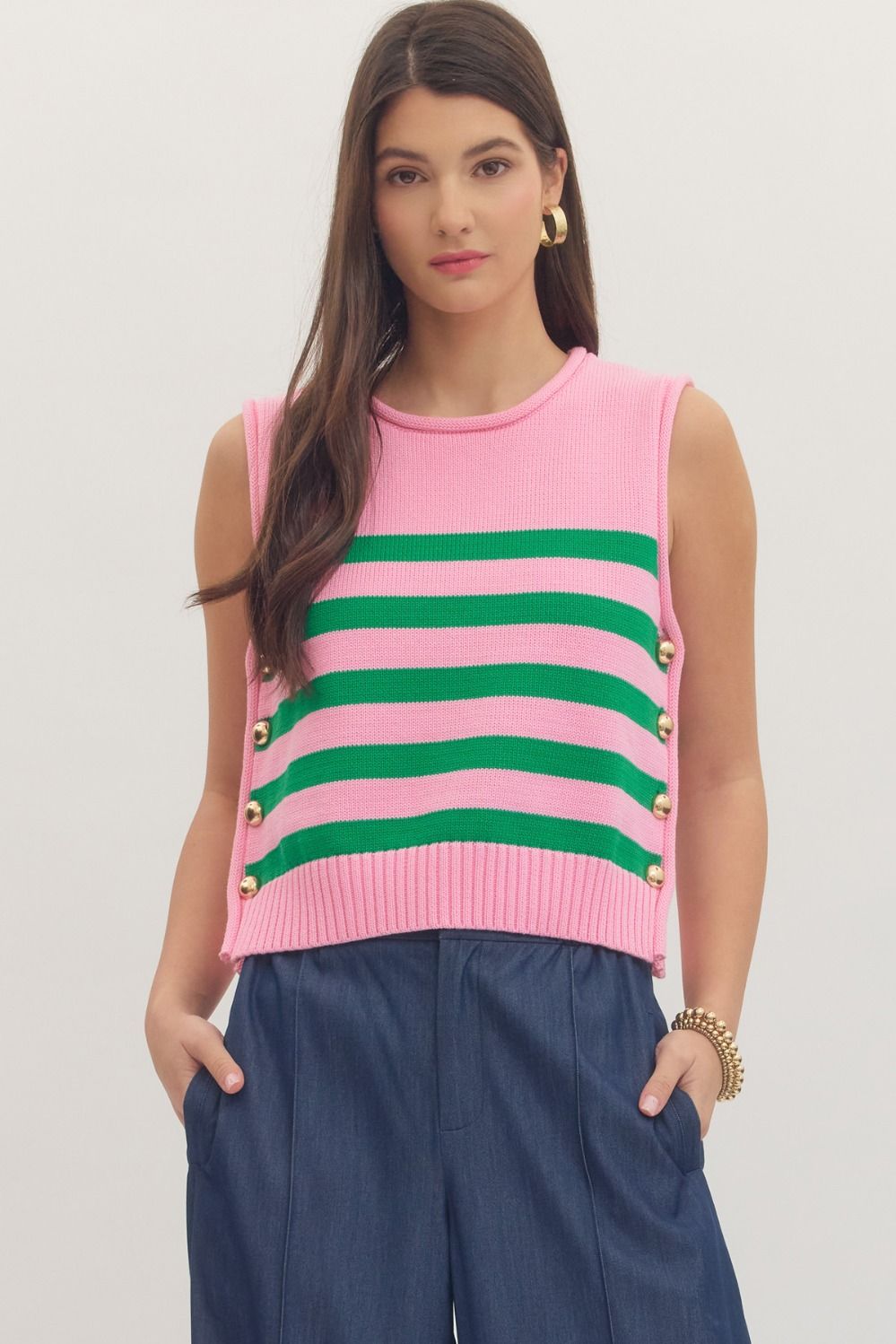 Entro Louisa Stripe Knit Tank
