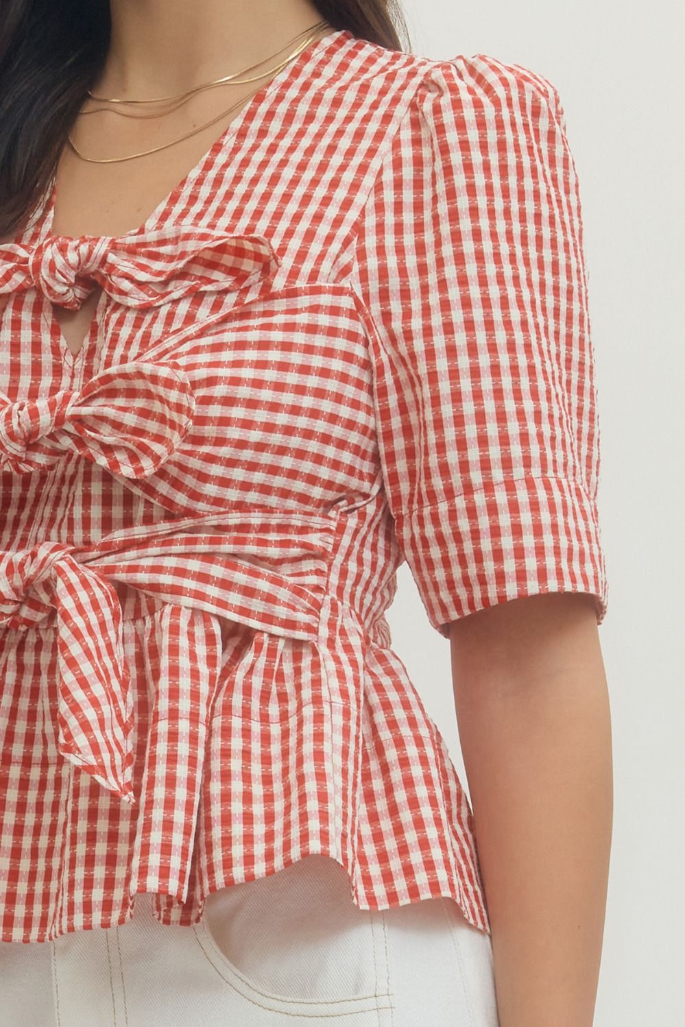 Entro Leighton Gingham Top