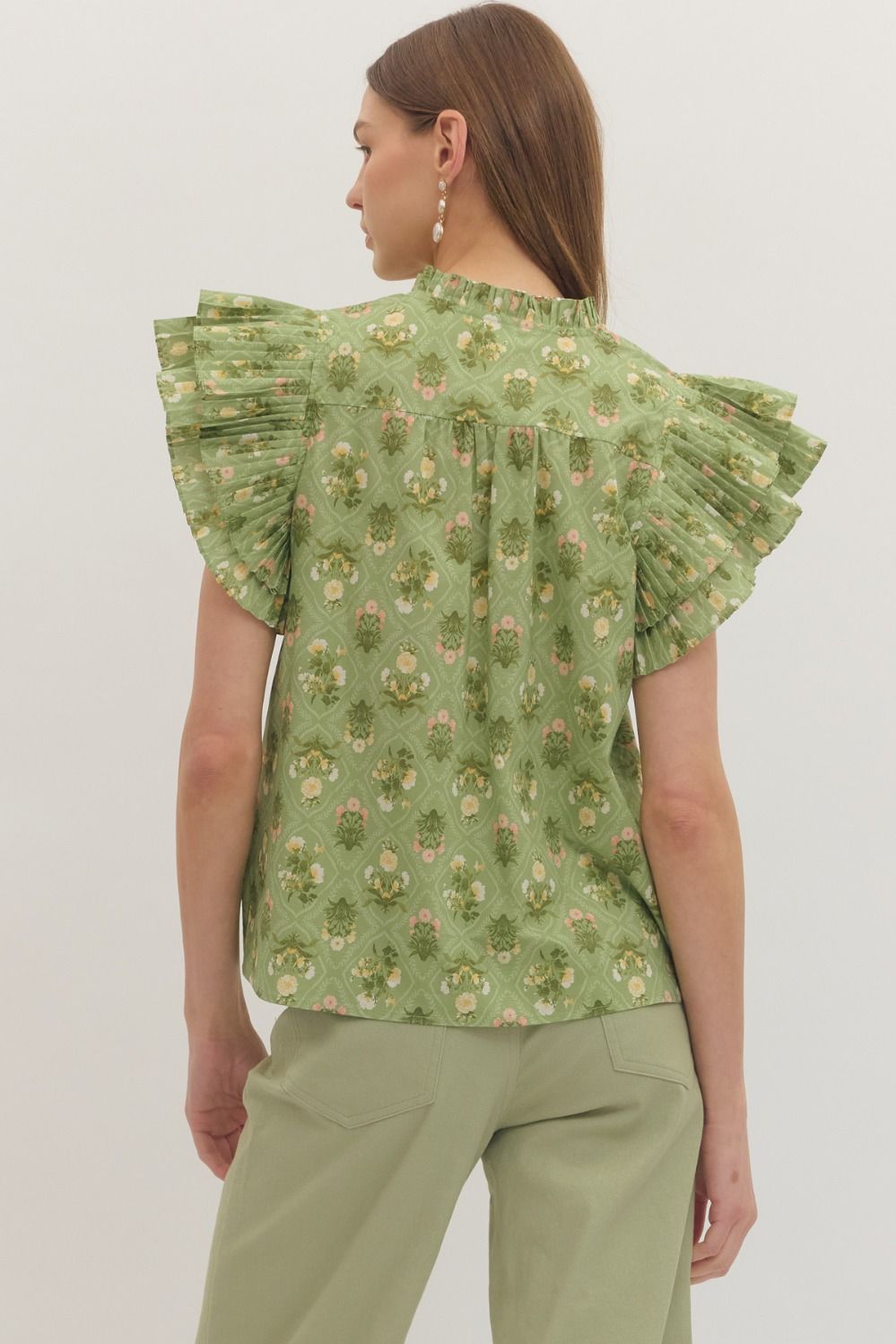 Entro Lilliana Floral Pleat Top FINAL SALE
