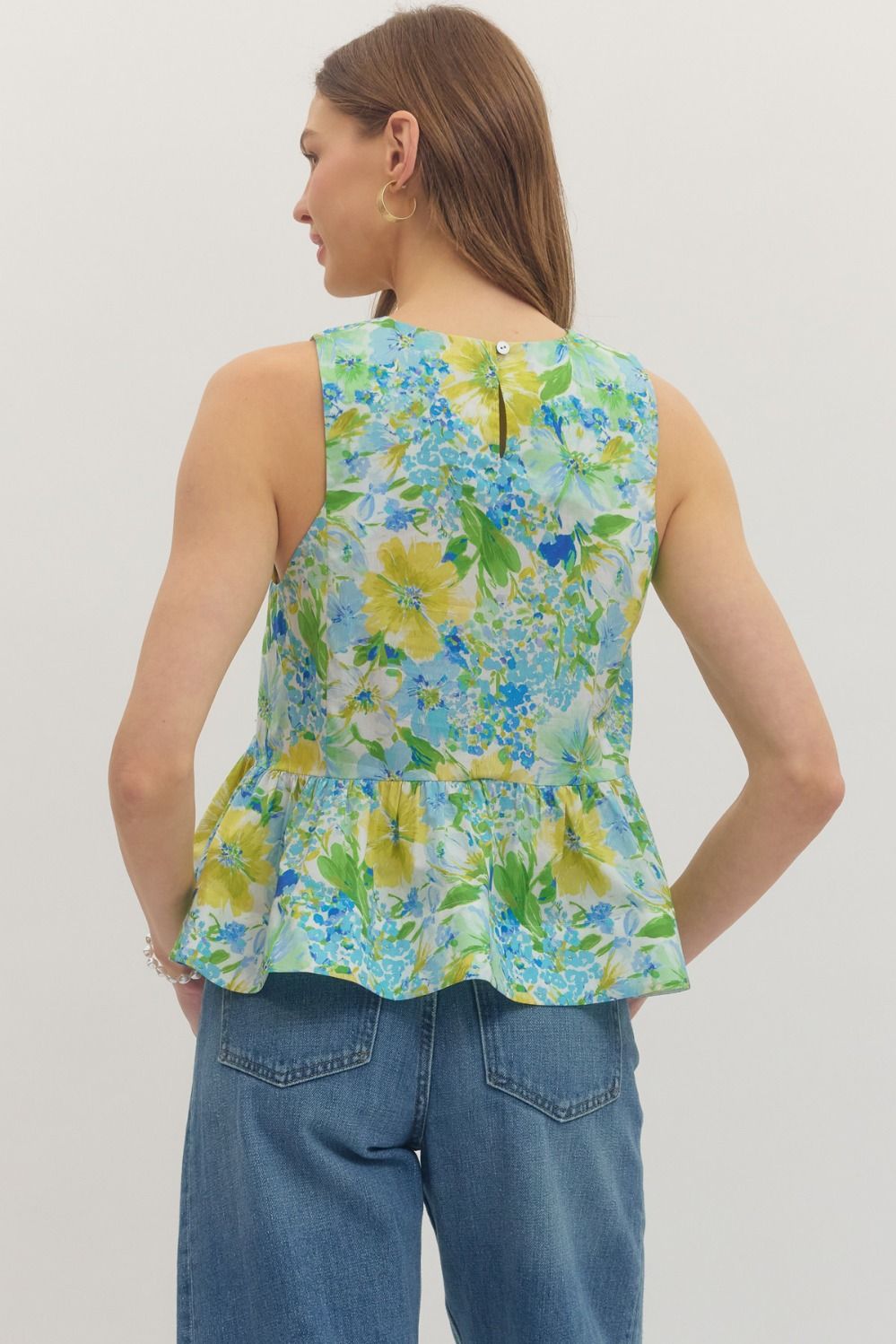 Entro Lidia Floral Peplum Top FINAL SALE
