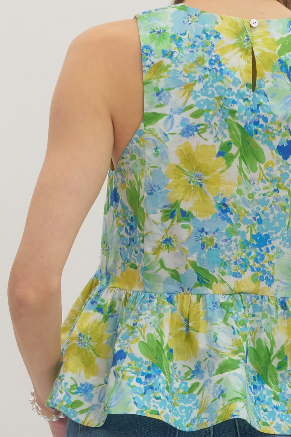 Entro Lidia Floral Peplum Top