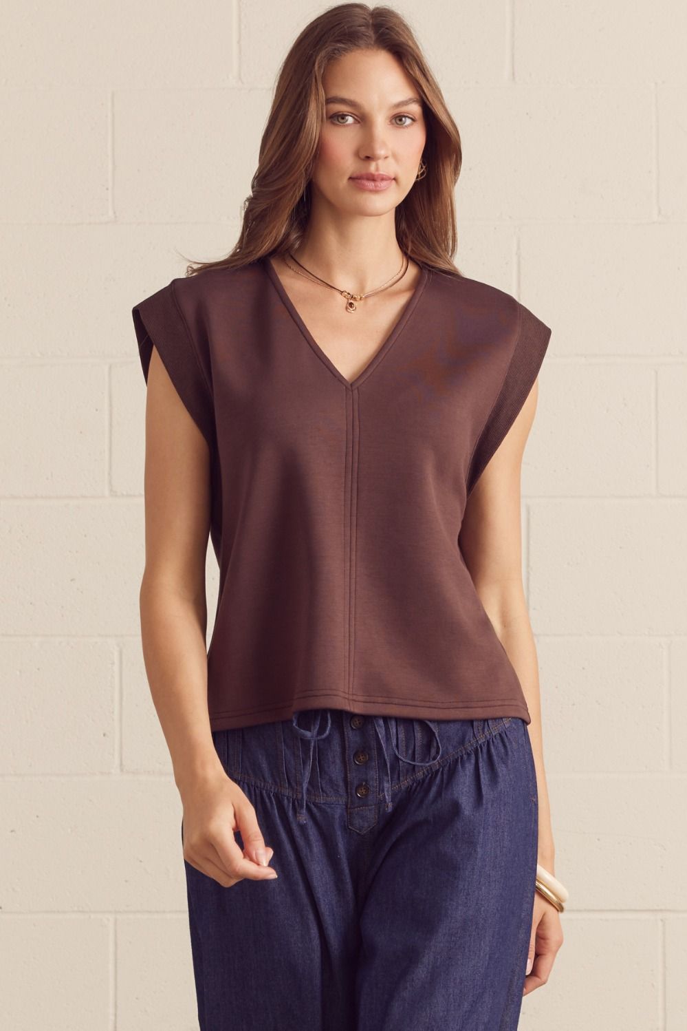 Entro Fernando Knit Brown Tank Top PREORDER