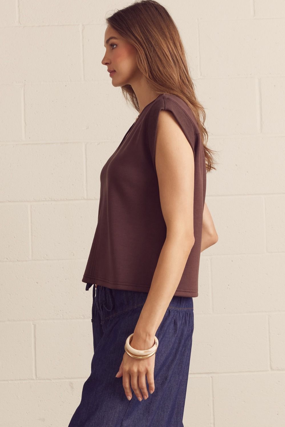 Entro Fernando Knit Brown Tank Top PREORDER