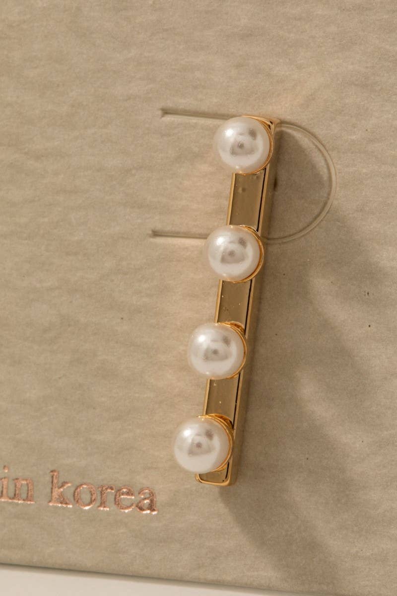 Allan Pearl Beaded Bar Stud Drop Earrings