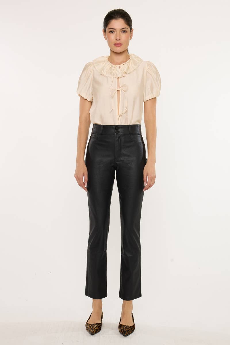 KanCan Vegan Leather Skinny Straight Pants