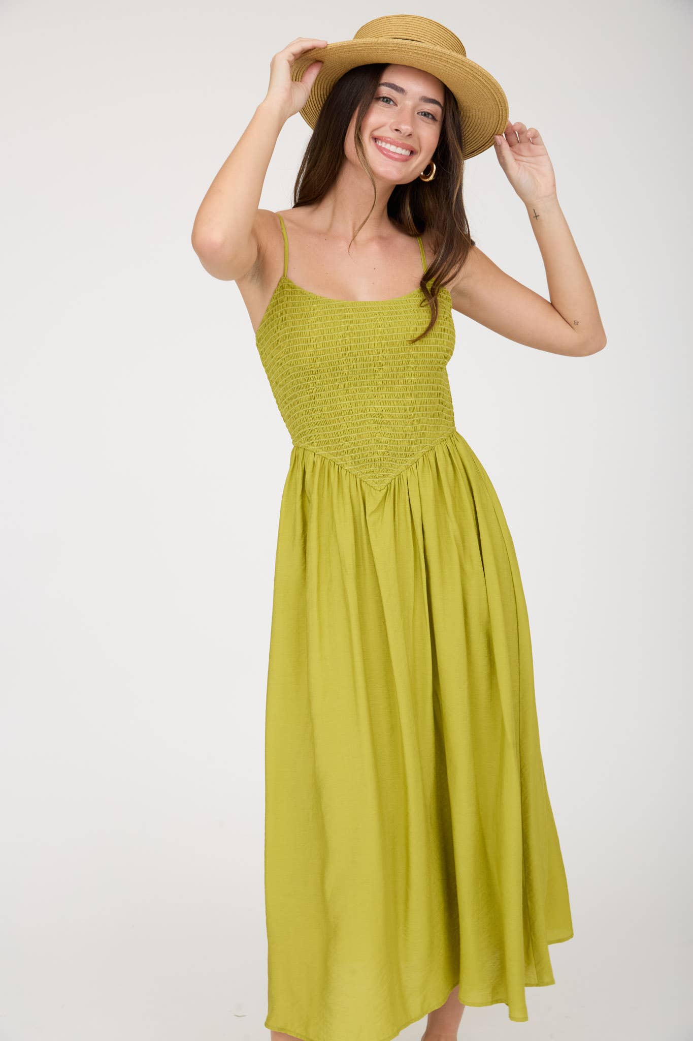 Maya Smocked Midi Dress