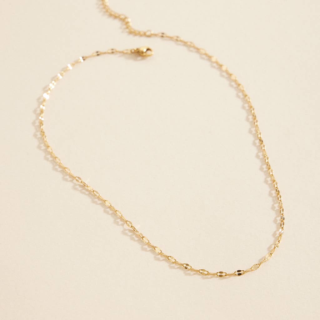 Herman Lip Chain Gold Dip Stainless Steel Short Necklace