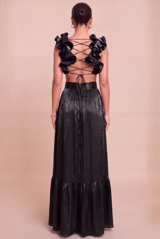 Geramina Satin Lace Up Dress