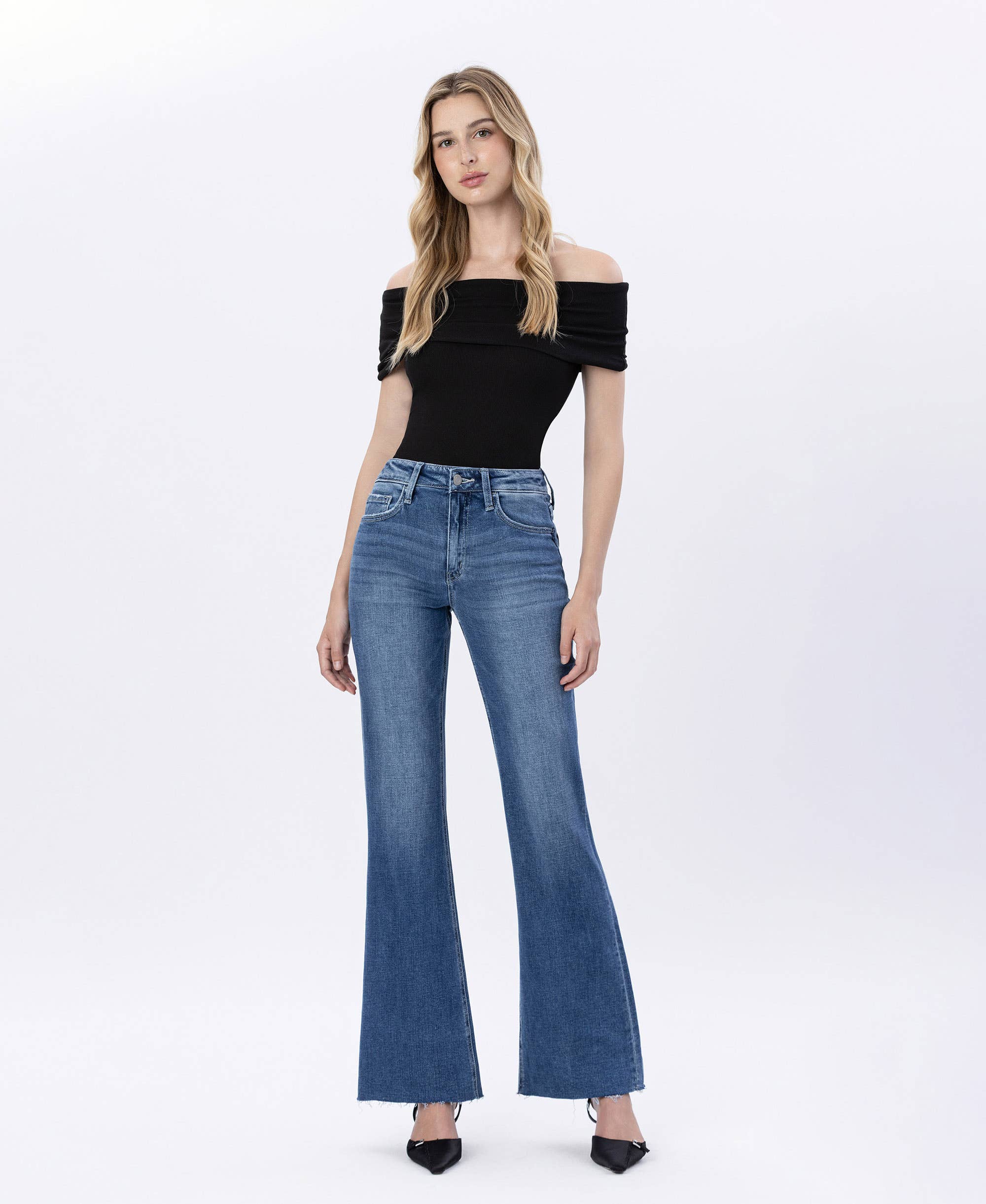 Vervet Toya High Rise Relaxed Flare Jeans