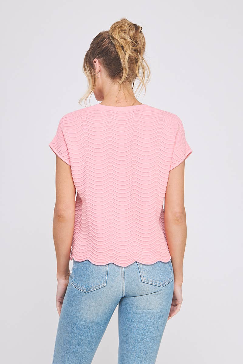Toni Scallop Knit Top PREORDER