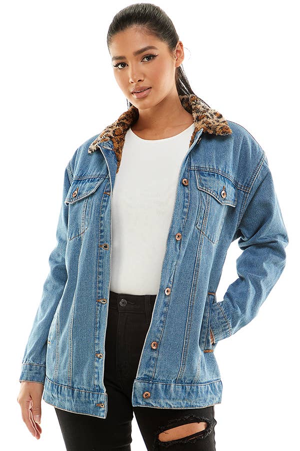 Munn Sherpa Lined Long Denim Jacket
