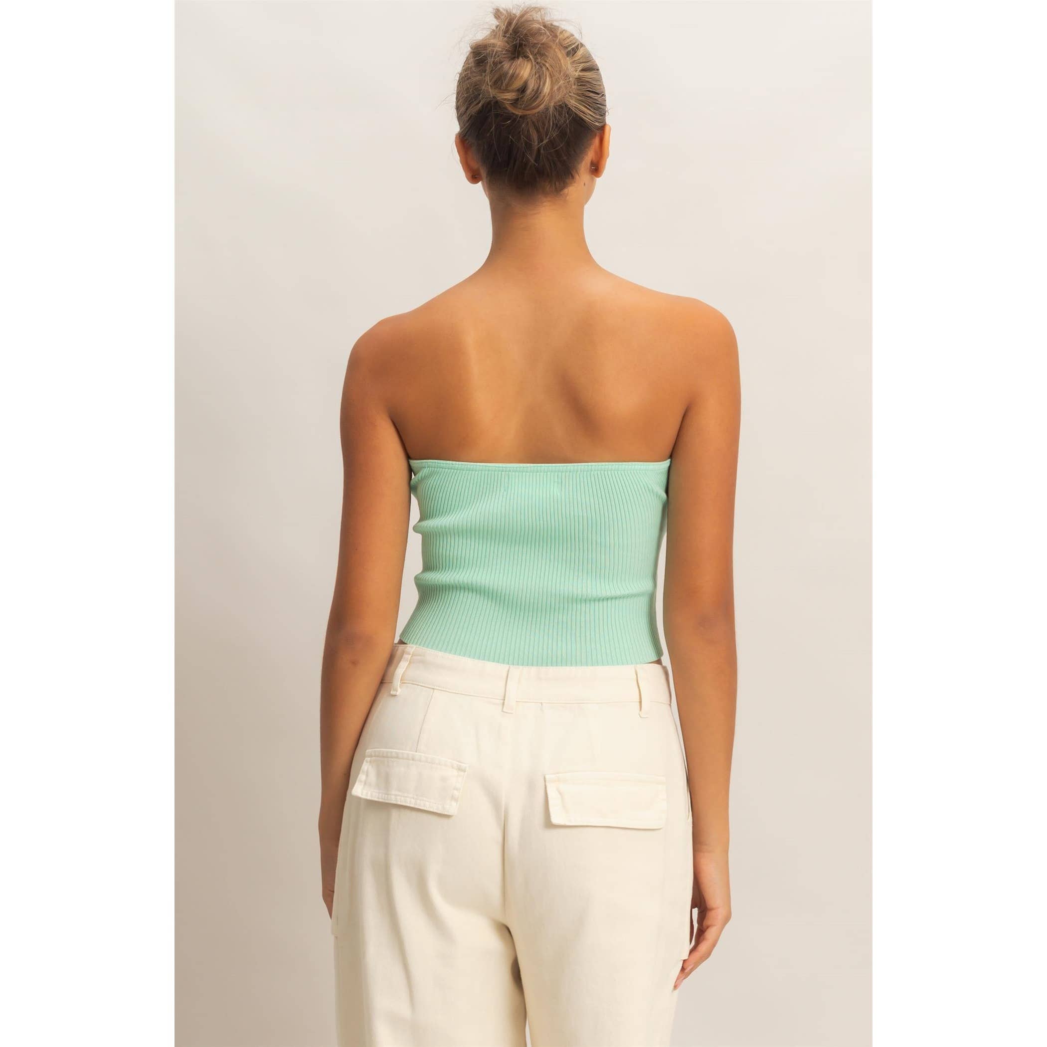 Ream Ribbed Knot Bustier Top