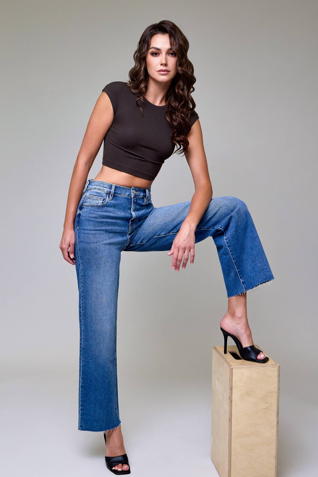 Hidden Jeans- Mae Medium Dark Clean Stretch Dad Jeans